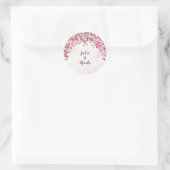 Roze Bougainvillea Tropisch Bos Trouwdouche Ronde Sticker (Tas)