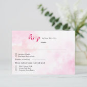 Roze Bougainvillea Tropisch Bos Trouwdouche RSVP Kaartje (Staand voorkant)