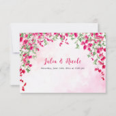 Roze Bougainvillea Tropisch Bos Trouwdouche RSVP Kaartje (Achterkant)