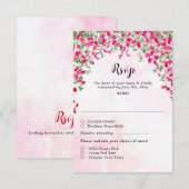Roze Bougainvillea Tropisch Bos Trouwdouche RSVP Kaartje (Voorkant / Achterkant)