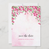 Roze Bougainvillea Tropisch Bos Trouwdouche Save The Date (Achterkant)