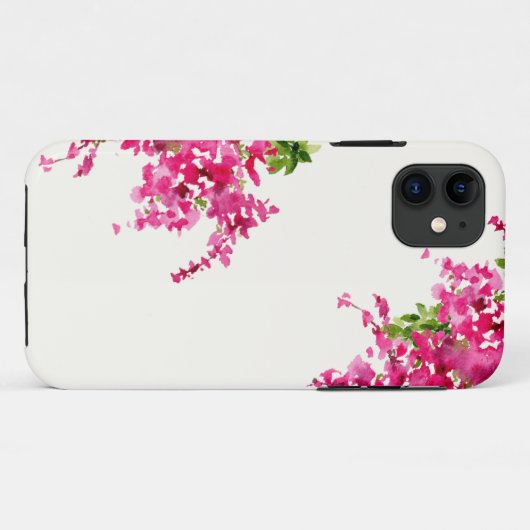 Roze bougainvillea waterverf floral Case-Mate iPhone case (Achterkant (horizontaal))