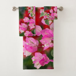 Roze Bougainvillebloem  Bad Handdoek