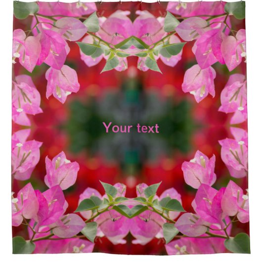 Roze Bougainvillebloem Douchegordijn (Voorkant)