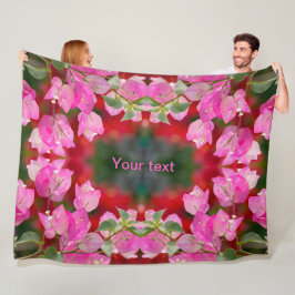 Roze Bougainvillebloem Fleece Deken