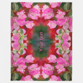 Roze Bougainvillebloem Fleece Deken (Voorkant)