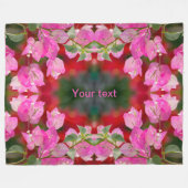 Roze Bougainvillebloem Fleece Deken (Voorkant (Horizontaal))