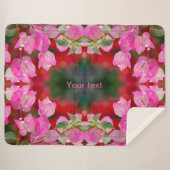 Roze Bougainvillebloem Sherpa Deken (Voorkant (horizontaal))