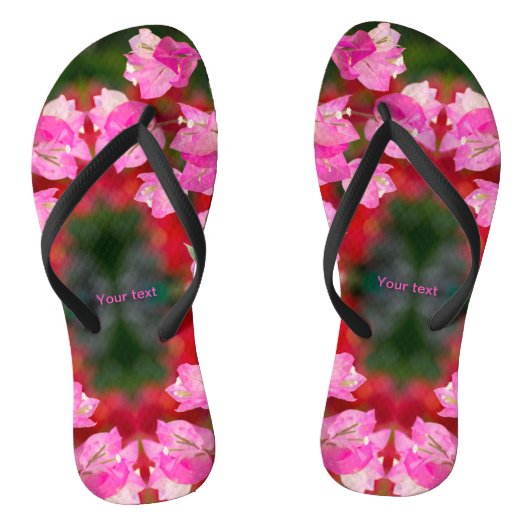 Roze Bougainvillebloem Teenslippers (Voetbed)