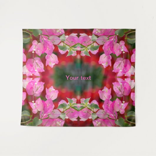 Roze Bougainvillebloem Wandkleed (Voorkant (horizontaal))