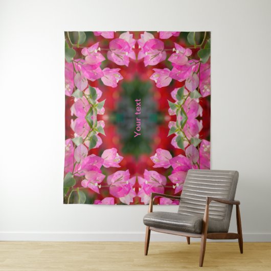 Roze Bougainvillebloem Wandkleed (In situ)