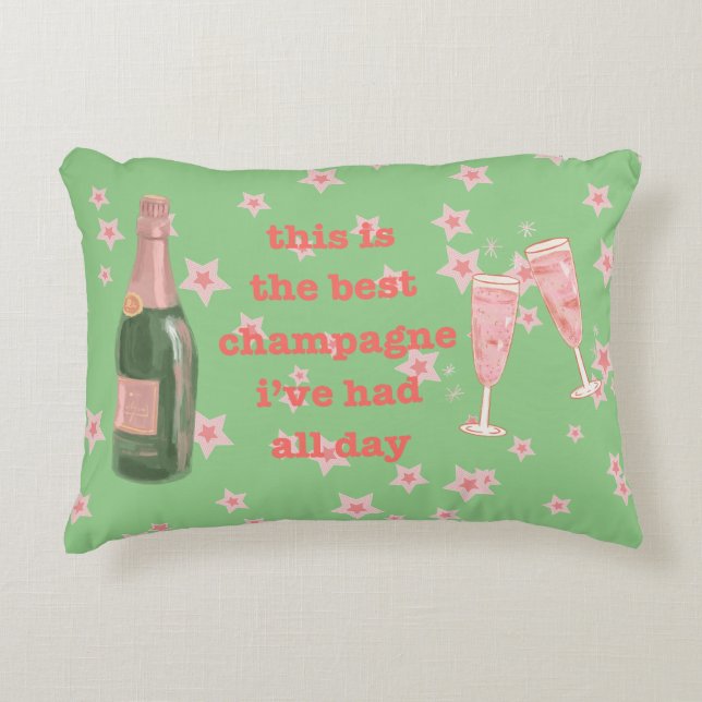 Roze Bougie Champagne fles citaat Accent Kussen (Voorkant)