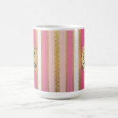Roze Bougie Stripes gepersonaliseerde koffie Mok (Center)