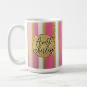 Roze Bougie Stripes gepersonaliseerde koffie Mok (Links)