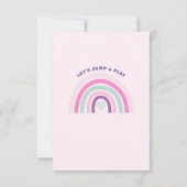 Roze Bounce House Kasteel Verjaardag Bedankkaart (Achterkant)