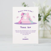 Roze Bounce House Kasteel Verjaardag Bedankkaart (Staand voorkant)