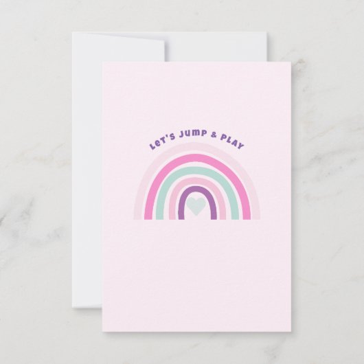 Roze Bounce House Kasteel Verjaardag Bedankkaart (Achterkant)