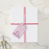 Roze Bounce House Kasteel Verjaardag Cadeaulabel (Met Touw)