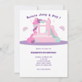 Roze Bounce House Kasteel Verjaardag Kaart (Voorkant)