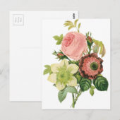 Roze  Bouquet Briefkaart (Voorkant / Achterkant)