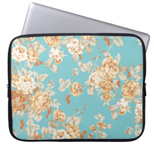 Roze bouquet design naadloos patroon met witte ba laptop sleeve