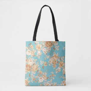 Roze bouquet design naadloos patroon met witte ba tote bag