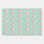 Roze Bouquet en Matching Stripes Inpakpapier Vel (Voorkant 3)