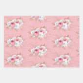 Roze Bouquet en Matching Stripes Inpakpapier Vel (Voorkant 2)