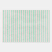 Roze Bouquet en Matching Stripes Inpakpapier Vel (Voorkant)