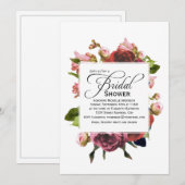 Roze Bouquet Floral Vrijgezellenfeest Kaart (Voorkant / Achterkant)