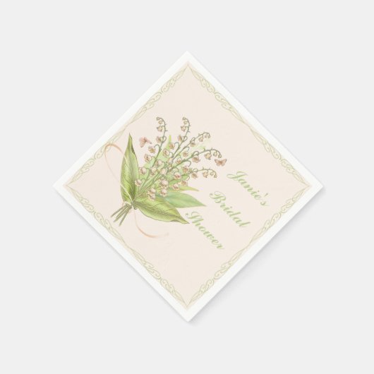 Roze Bouquet met Lily van de vallei Napkin Servet (Hoek)