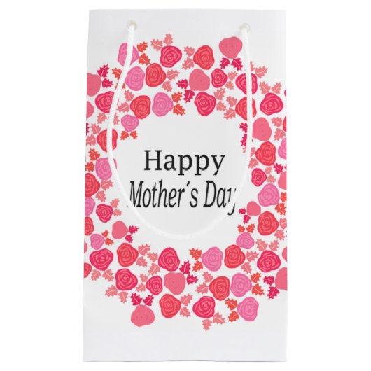 Roze Bouquet moederdag Klein Cadeauzakje (Voorkant)