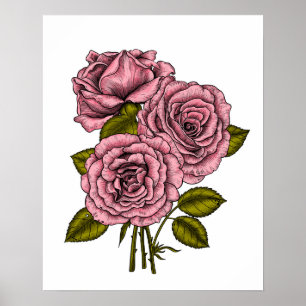 roze bouquet poster