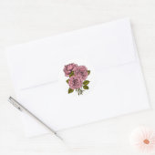 roze bouquet ronde sticker (Envelop)
