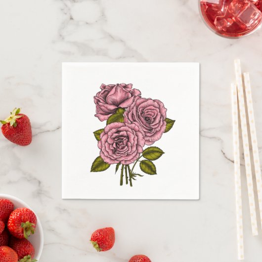 roze bouquet servet (Insitu)