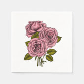 roze bouquet servet (Voorkant)