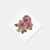 roze bouquet servet (Hoek)