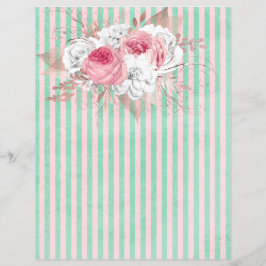 Roze Bouquet Stripes Scrapbook Paper