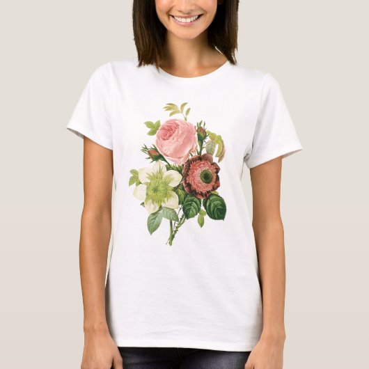 Roze  Bouquet T-shirt (Voorkant)