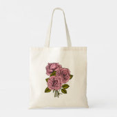 roze bouquet tote bag (Achterkant)