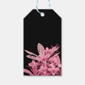 Roze bouquet tropisch cadeaulabel (Voorkant)