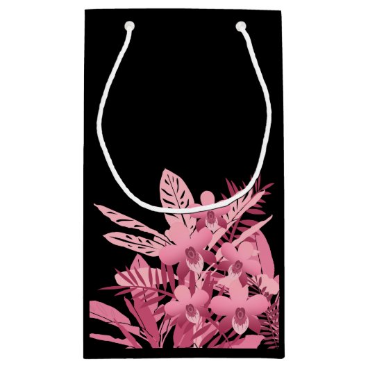 Roze bouquet tropisch klein cadeauzakje (Achterkant)