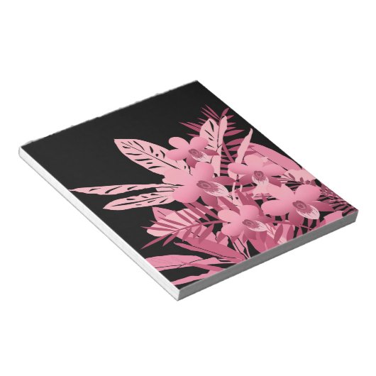 Roze bouquet tropisch notitieblok (Schuin)