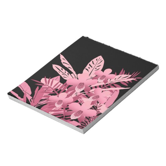 Roze bouquet tropisch notitieblok (Linkerzijde)