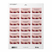 Roze Bourgogne Bloem Botanisch Dames Etiket (Full Sheet)