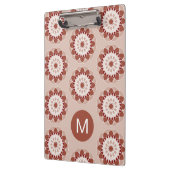 Roze Bourgogne Bloem Motief Monogram Klembord (Links)