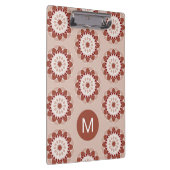Roze Bourgogne Bloem Motief Monogram Klembord (Rechts)