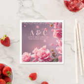 Roze Bourgogne Bloemen Papier Servet (Insitu)