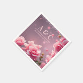 Roze Bourgogne Bloemen Papier Servet (Hoek)