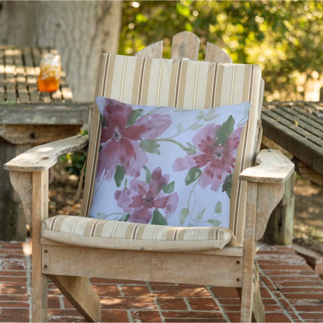 Roze Bourgogne en donkergroen Buitenkussen (Stoel)